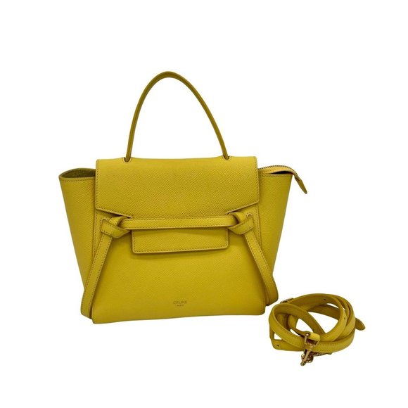 CELINE Yellow Leather Shoulder Bag - Picture 1 of 9